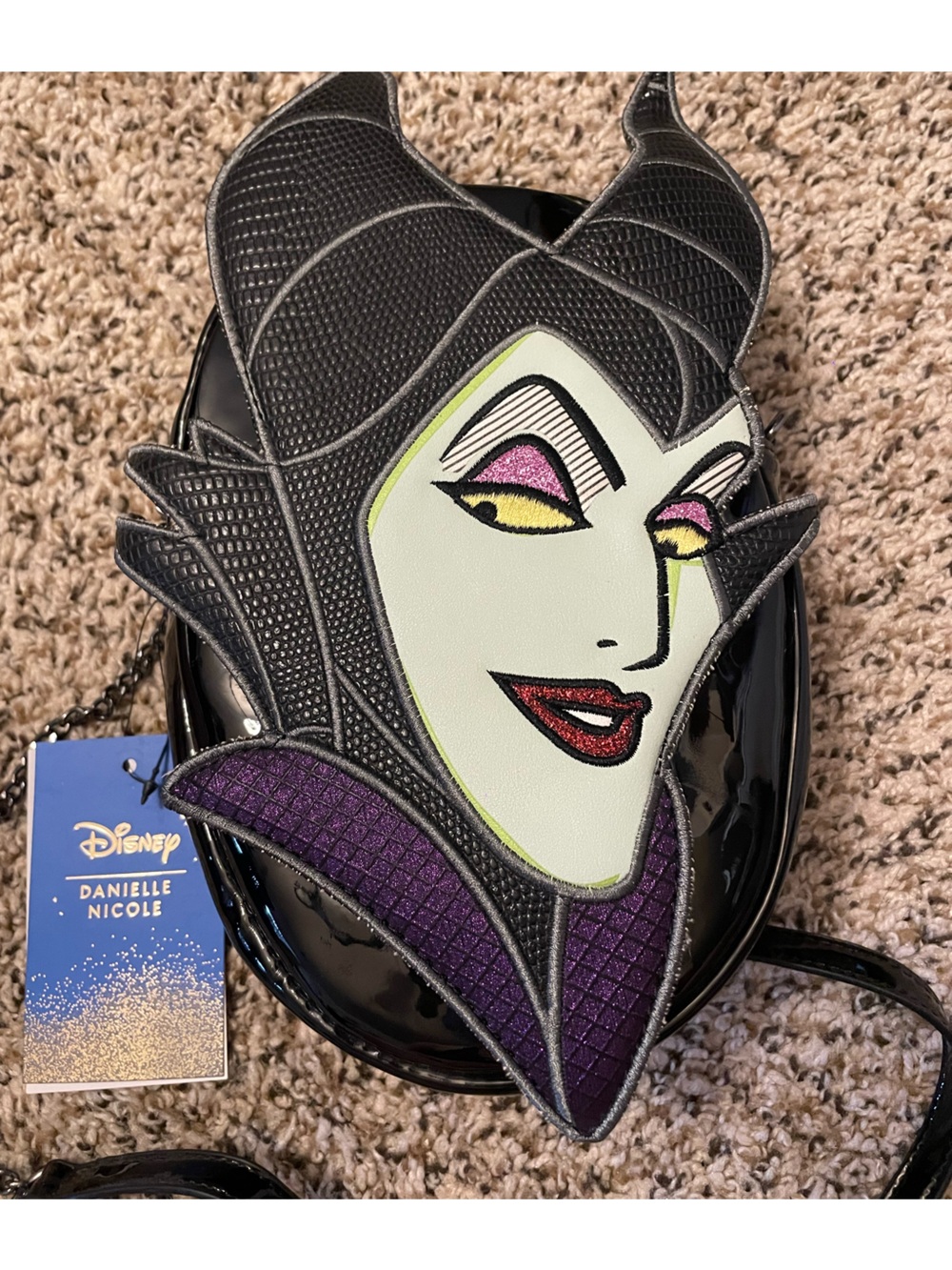 Disney Danielle Nicole Maleficent Die-cut Crossbody Bag HTF Rare - Picture 2 of 4